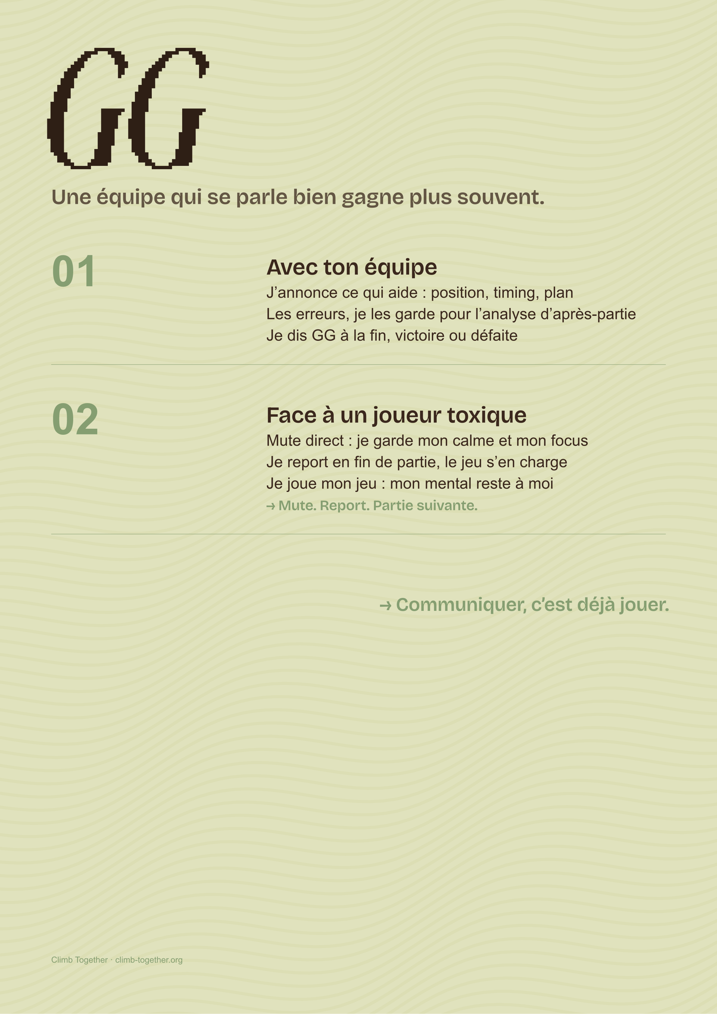 Affiche GG, la communication